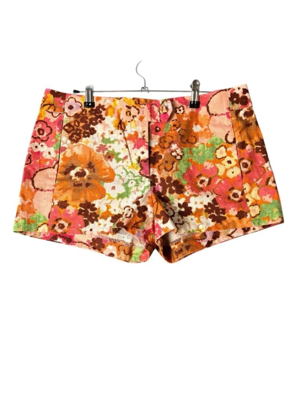 J.Crew Floral Shorts Women’s Size 4 Pink Orange Cotton Summer Casual - Picture 3 of 11